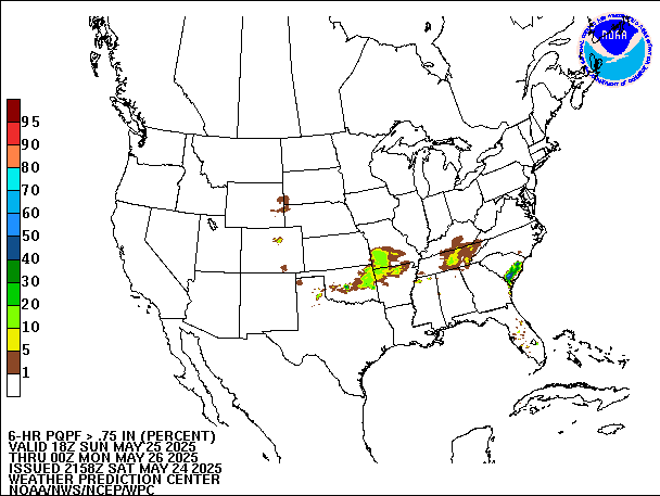 6-Hour PQPF valid 00Z May 26, 2025