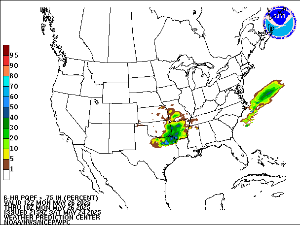 6-Hour PQPF valid 18Z May 26, 2025