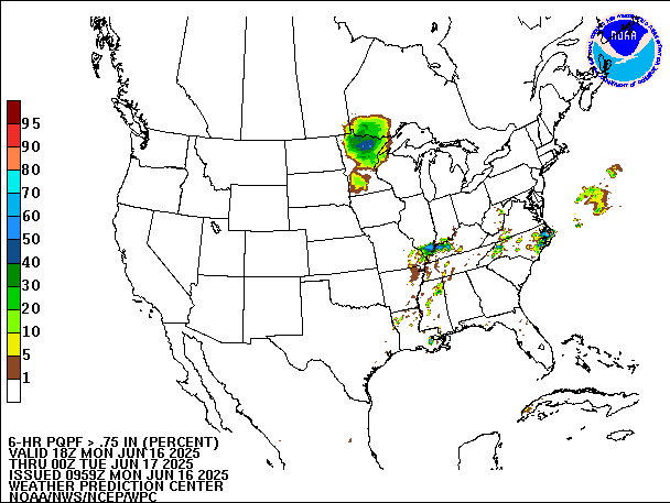 6-Hour PQPF valid 00Z June 17, 2025