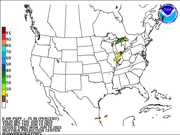 6-Hour PQPF valid 06Z June 19, 2025