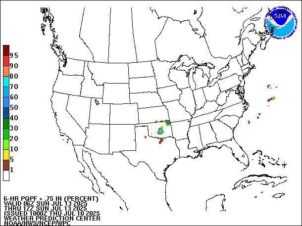 6-Hour PQPF valid 12Z July 13, 2025