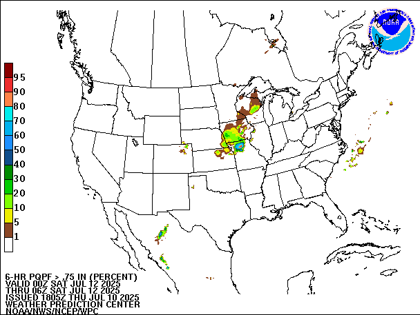 6-Hour PQPF valid 06Z July 12, 2025
