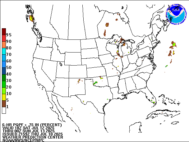 6-Hour PQPF valid 00Z July 13, 2025
