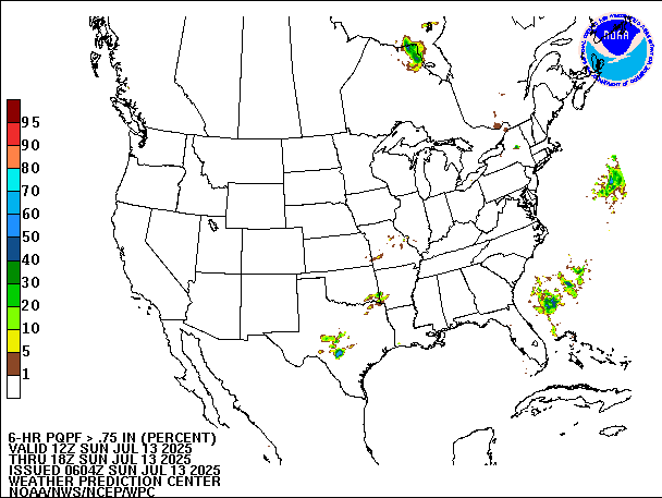 6-Hour PQPF valid 18Z July 13, 2025