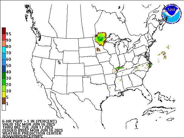 6-Hour PQPF valid 00Z June 17, 2025
