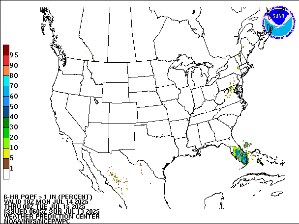 6-Hour PQPF valid 00Z July 15, 2025