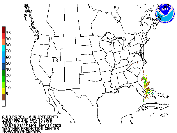 6-Hour PQPF valid 06Z May 13, 2025