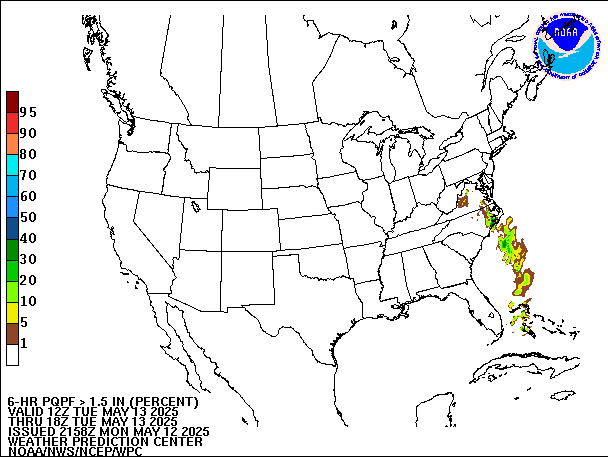 6-Hour PQPF valid 18Z May 13, 2025