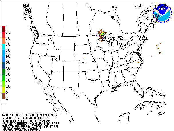 6-Hour PQPF valid 06Z June 17, 2025