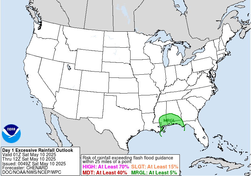 Day 1 Excessive Rainfall Forecast