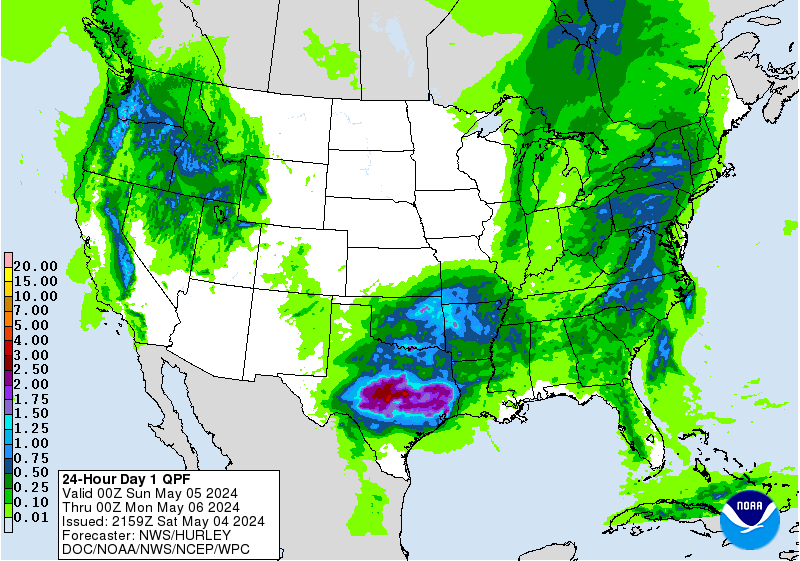 NOAA's Day 1 Rainfall