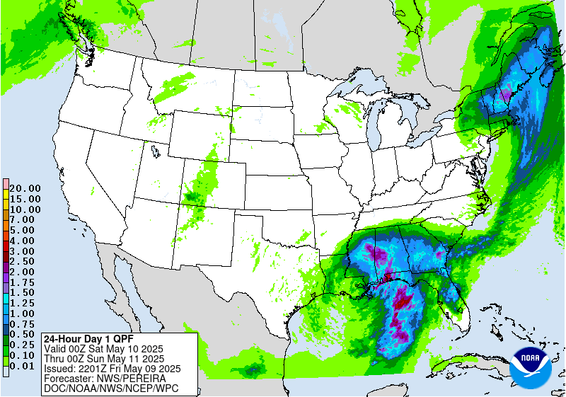 NOAA's Day 1 Rainfall