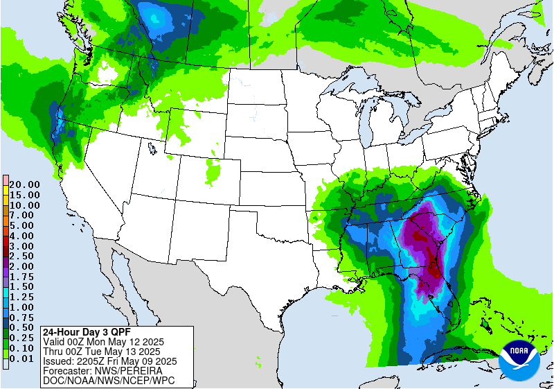 24 Hour Precipitation Forecast - Day 3