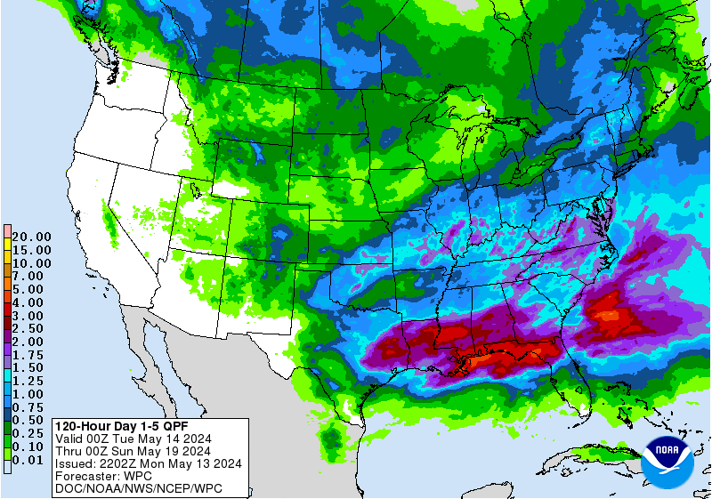 NWS's 5-Day Total Precipitation