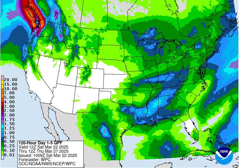 5 Day Precipitation Forecast