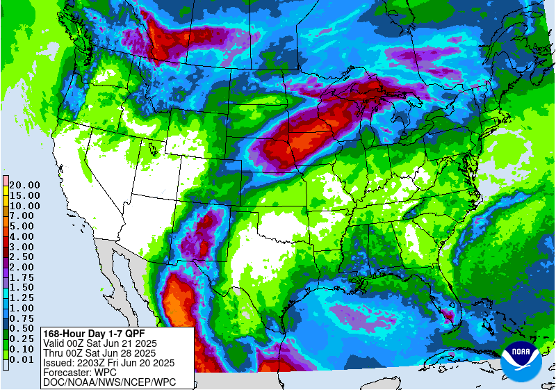 7-Day precipitation totals. Image: NOAA Today