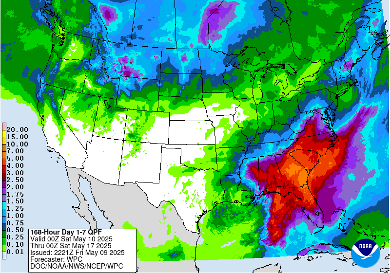 7 Day precipitation totals are going to be GOOD for Southern Colorado. Image: NOAA Today