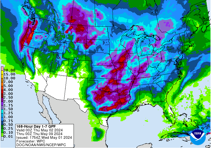 7 Day Precipitation Totals. Image: NOAA