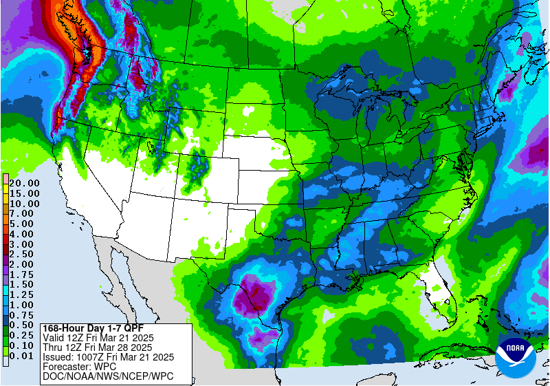 7 Day Precipitation Totals. Image: NOAA