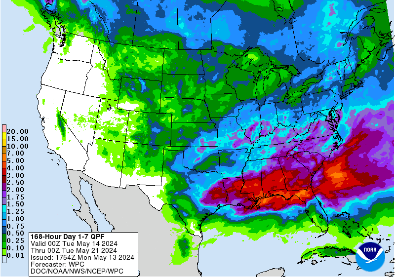NWS's 7-Day Total Precipitation