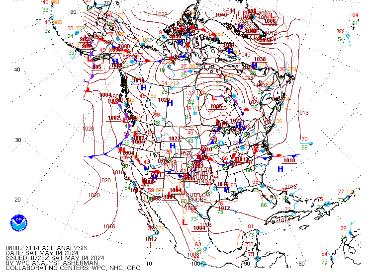 North America Surface Map