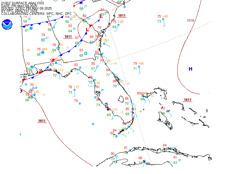 Latest WPC Surface Analysis - Click to Enlarge