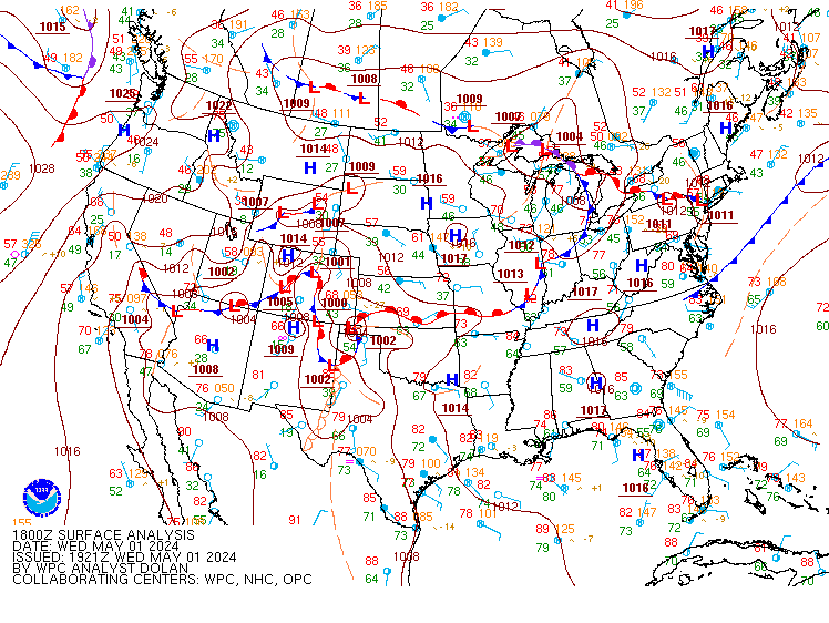 Current surface map (nationwide)