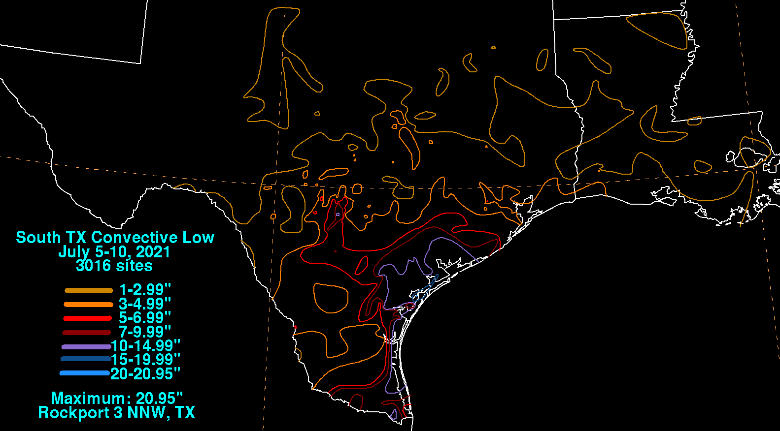 South Texas Convective Low (2021) Rainfall