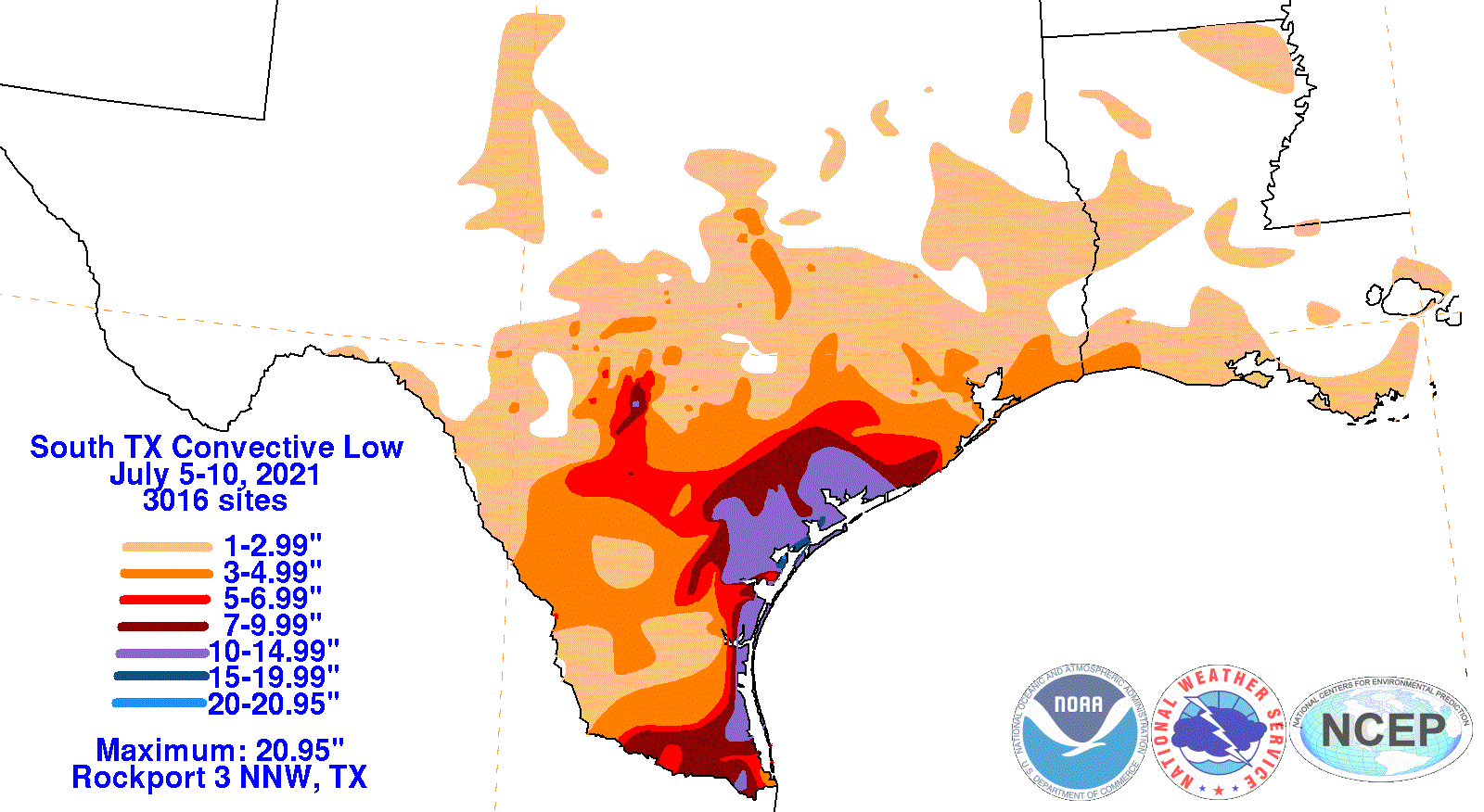 South Texas Convective Low (2021) Rainfall