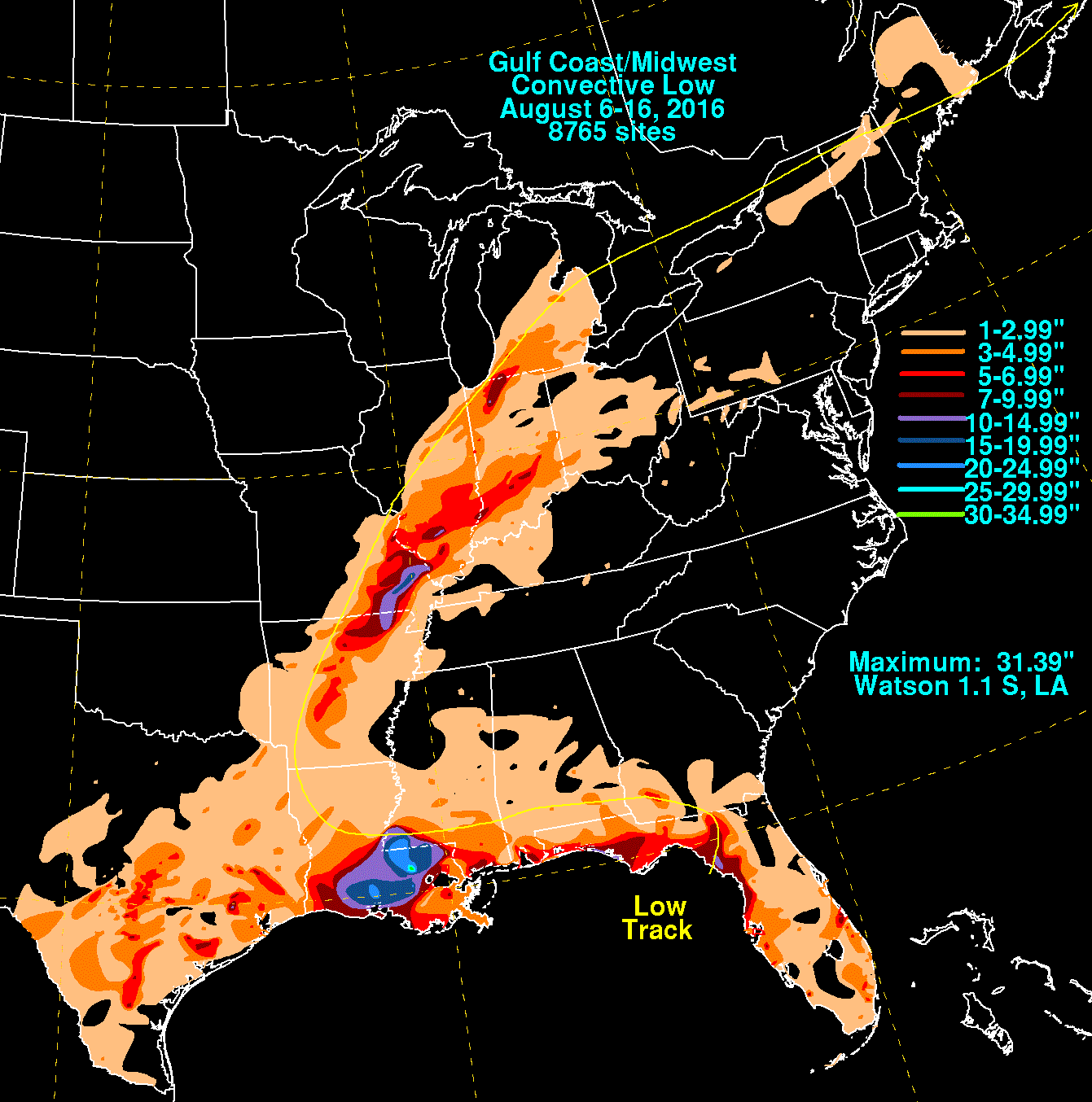 Convective Low (August 2016) Rainfall