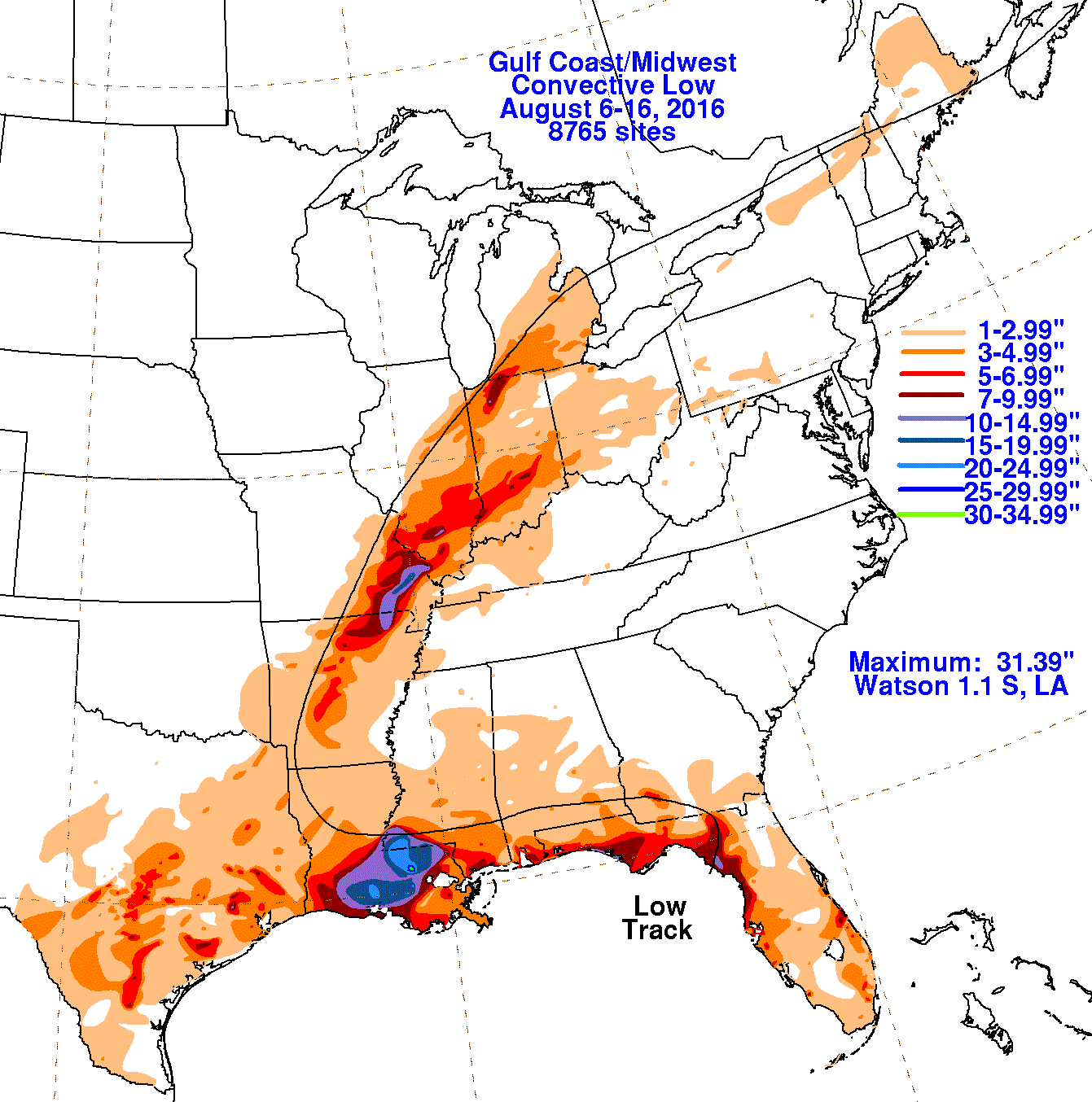 Convective Low (August 2016) Rainfall
