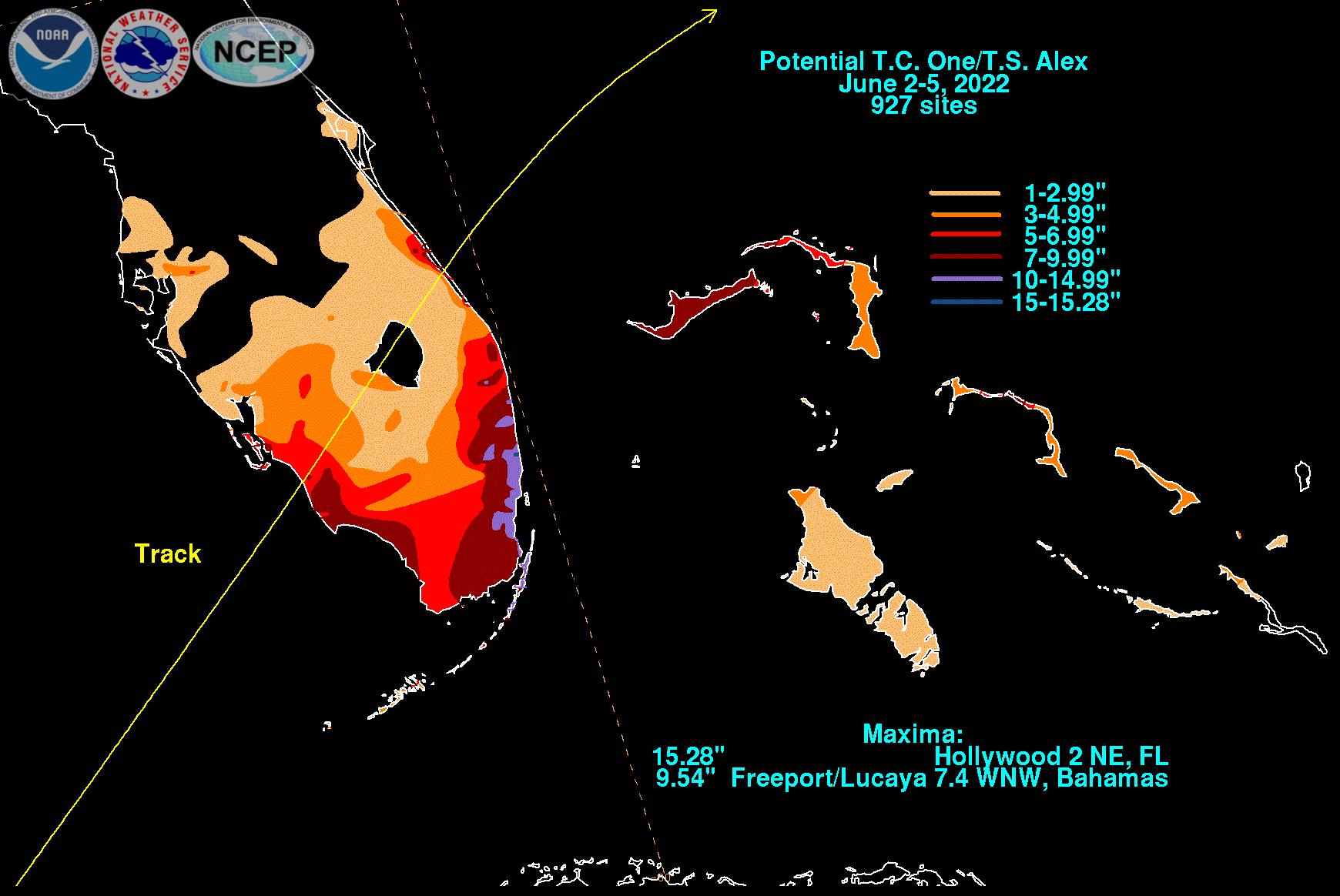Potential T.C. One/T.S. Alex (2022) Rainfall