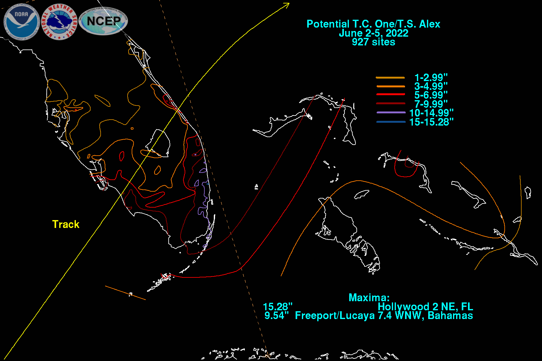 Potential T.C. One/T.S. Alex (2022) Rainfall