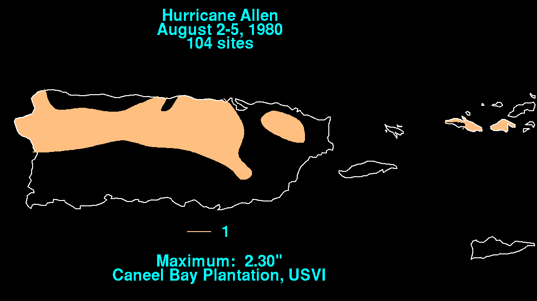 Allen (1980) Rainfall for Puerto Rico