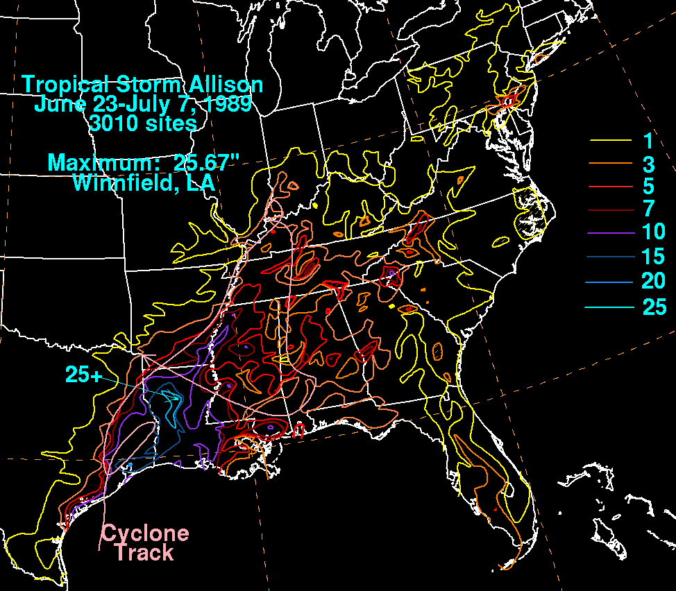 Tropical Storm Allison (1989) rainfall