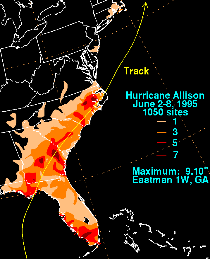Allison (1995) Storm Total Rainfall