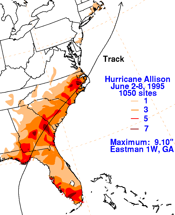 Allison (1995) Storm Total Rainfall