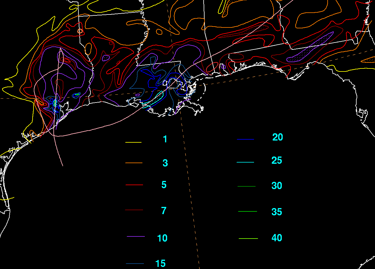 Gulf coast rainfall from Allison (2001)