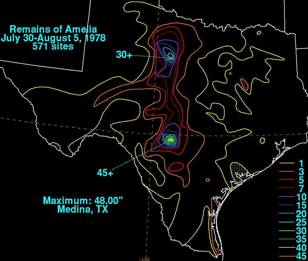 Remains of Amelia (1978) Rainfall