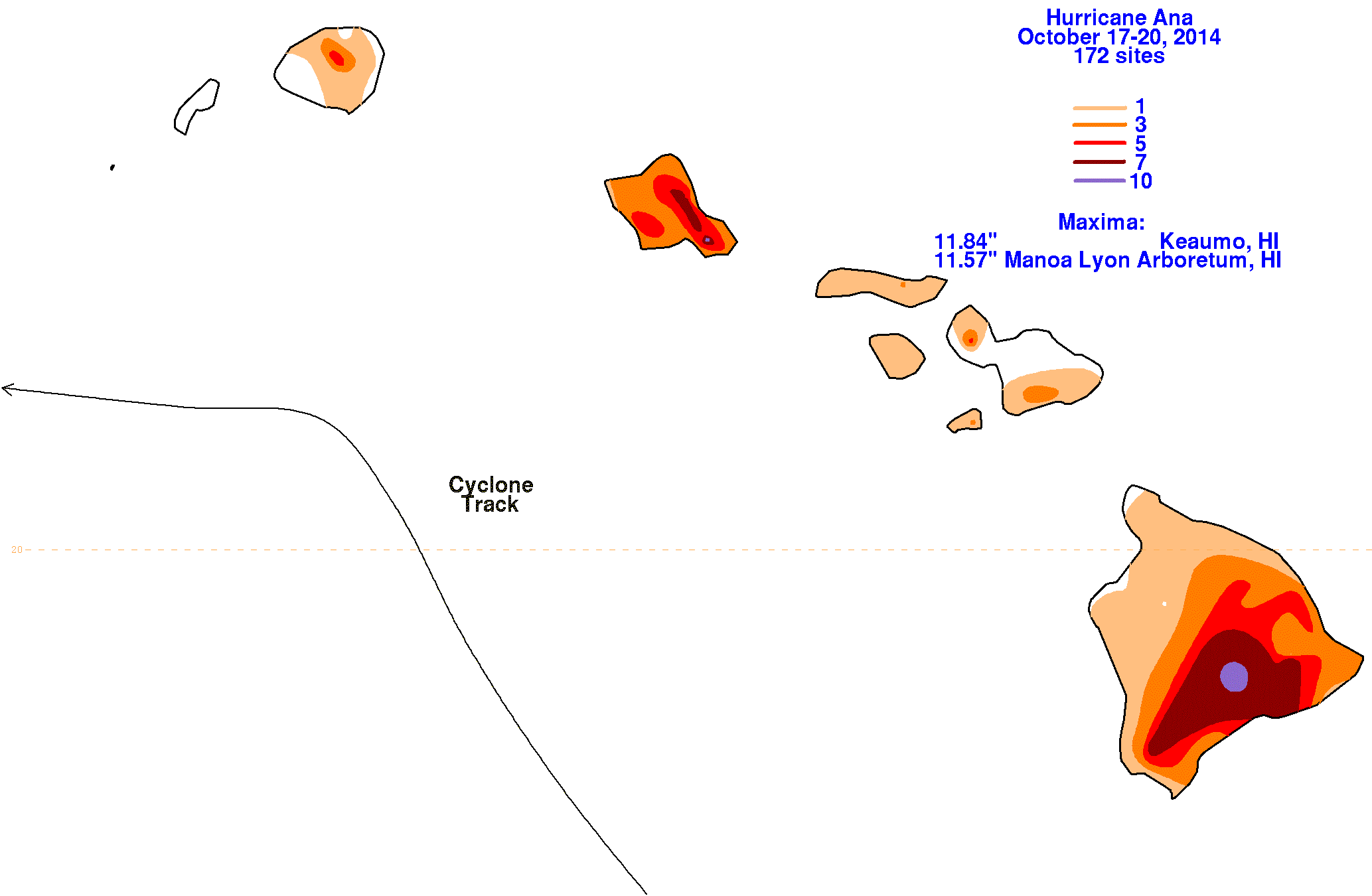 Hurricane Ana (2014) Rainfall