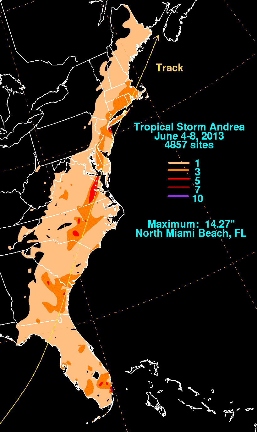Tropical Storm Andrea (2013) Rainfall