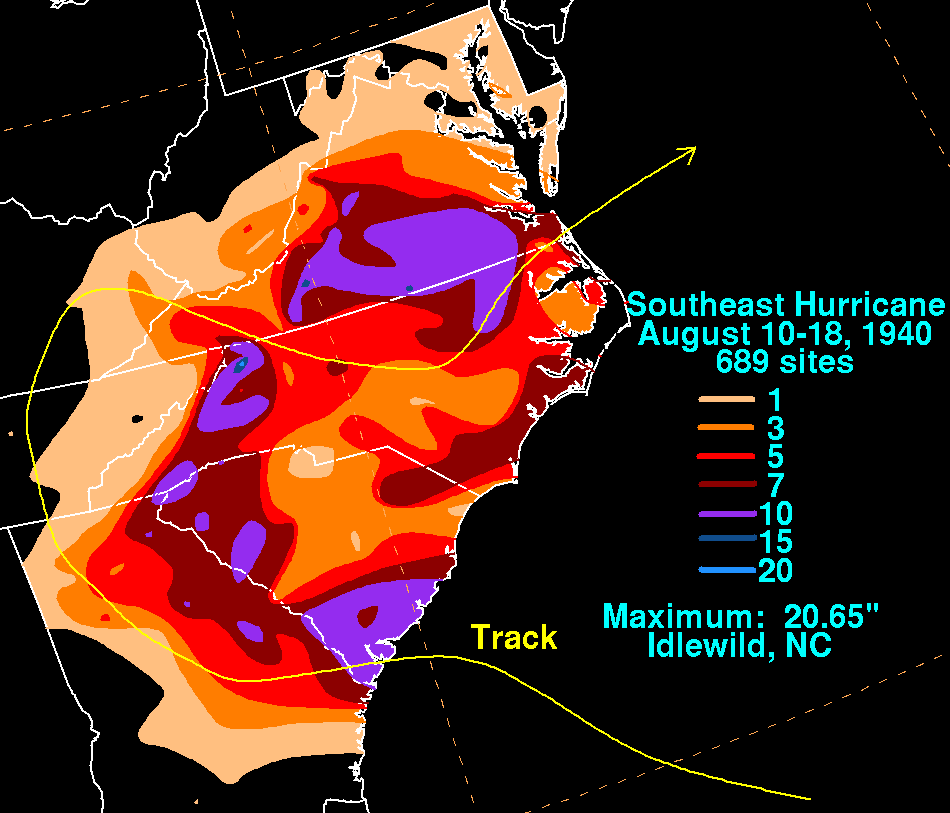 Southeast Hurricane (1940) Rainfall