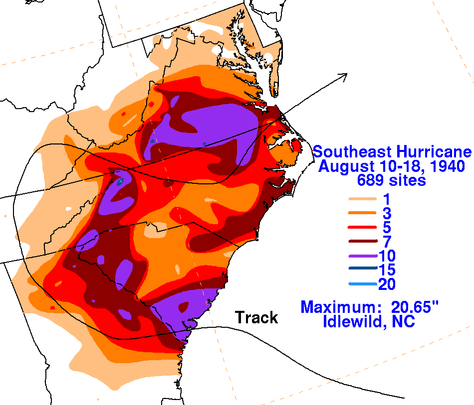 Southeast Hurricane (1940) Rainfall