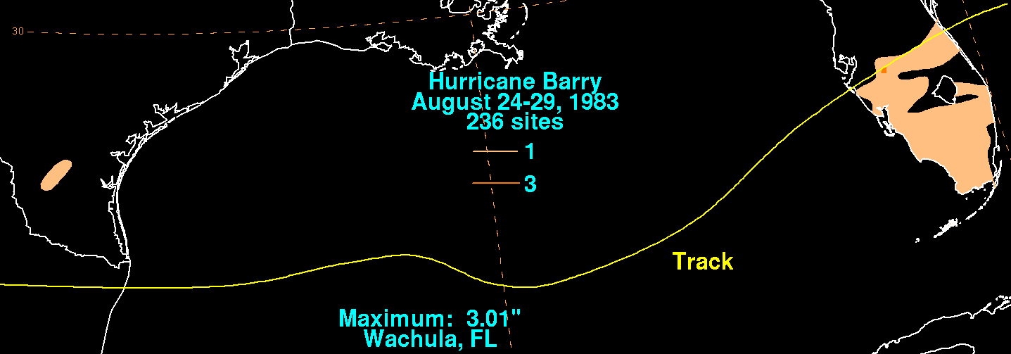 Hurricane Barry (1983) Rainfall