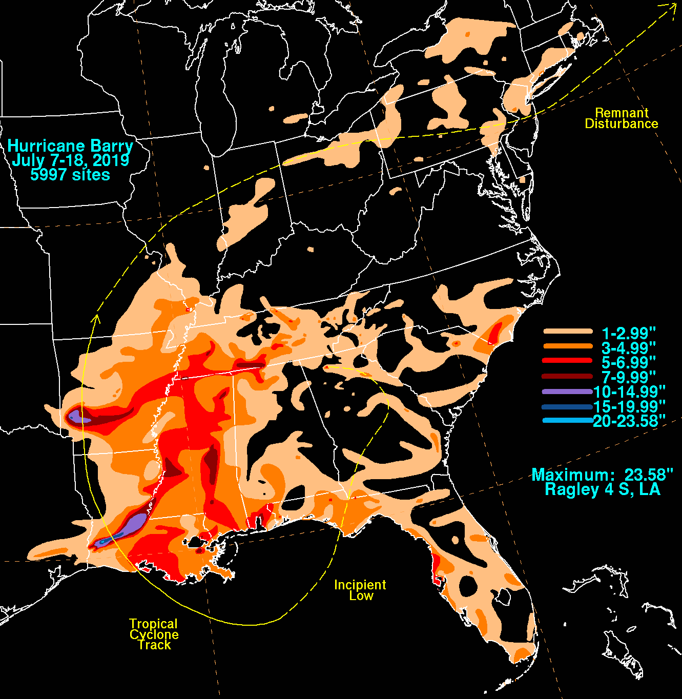 Hurricane Barry (2019) Rainfall