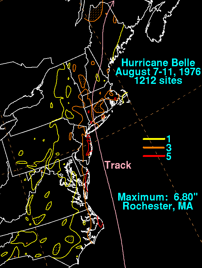Belle (1976) Storm Total Rainfall