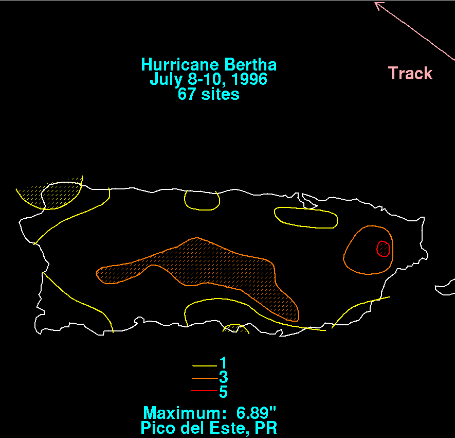 Bertha (1996) Puerto Rico Storm Total Rainfall