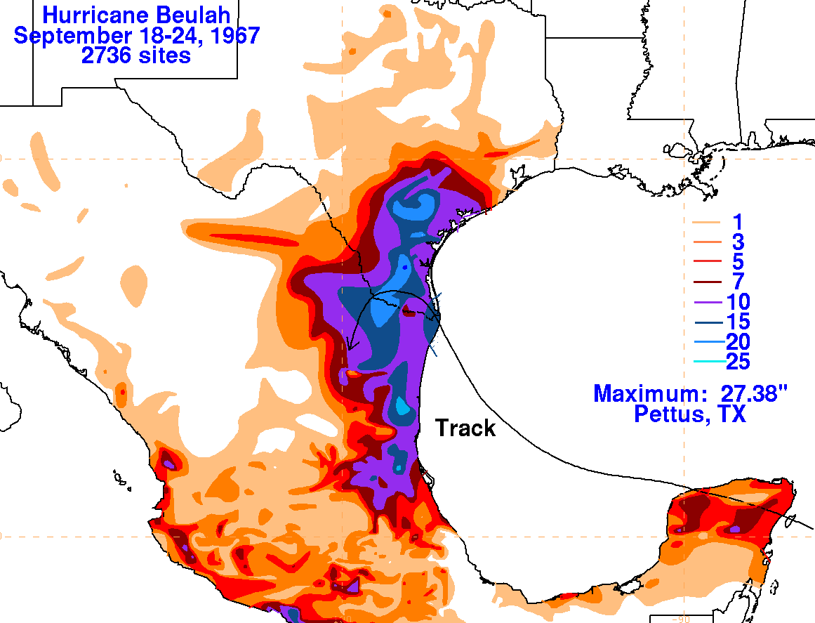 Hurricane Beulah (1967) Rainfall