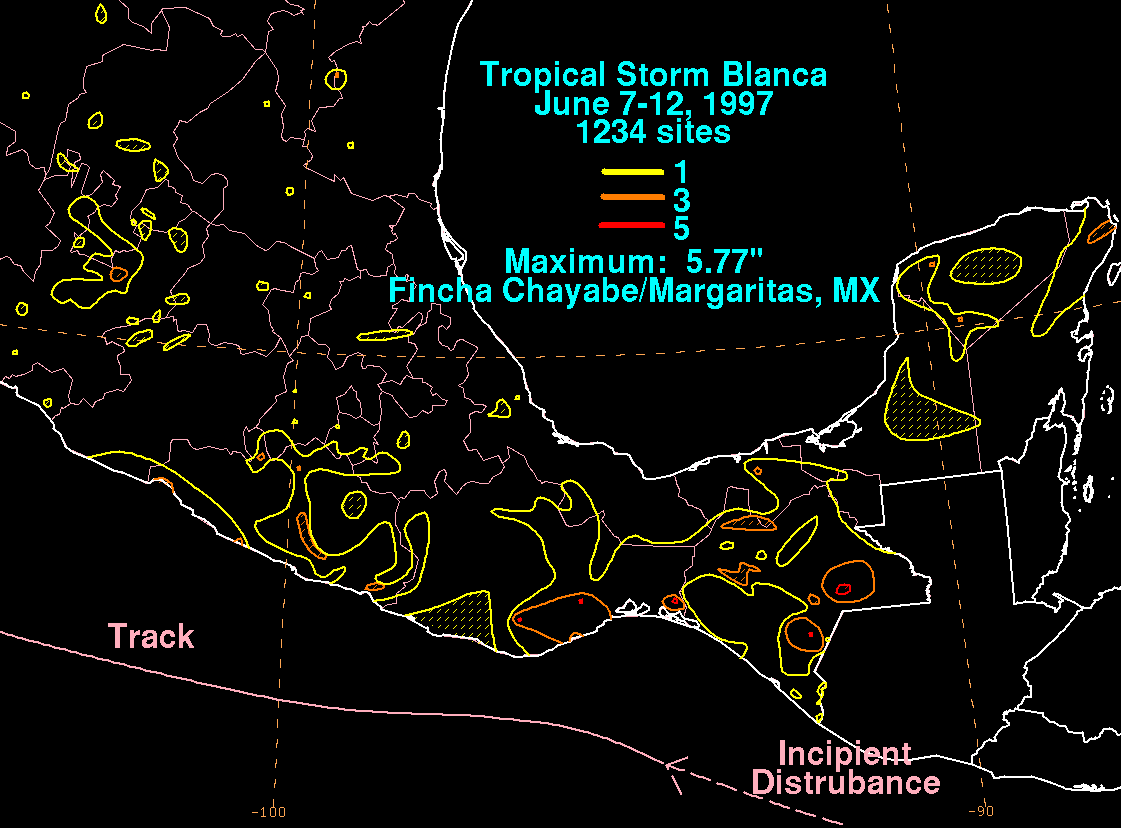 Blanca (1997) Storm Total Rainfall