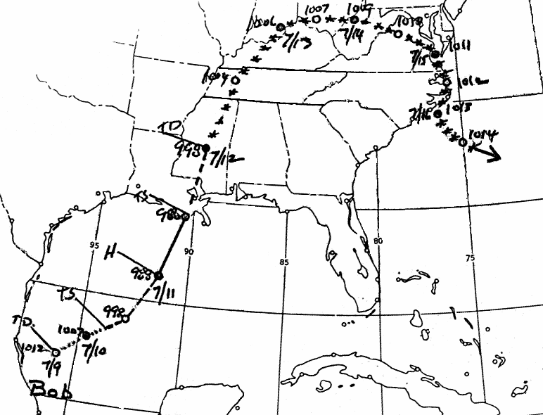 Hurricane Bob (1979) Track